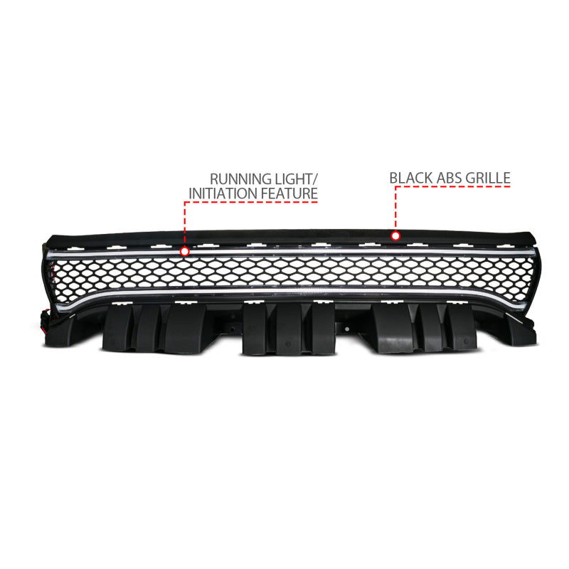 ANZO 15-23 Dodge Charger Black LED Grille w/ Initiation & Running Light/DRL Bar 901028 901028 Photo - Unmounted