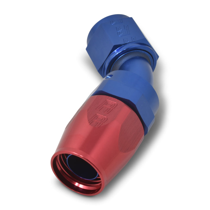 Russell Full Flow 45° Swivel Style Hose End - Red / Blue 610110 Photo - out of package