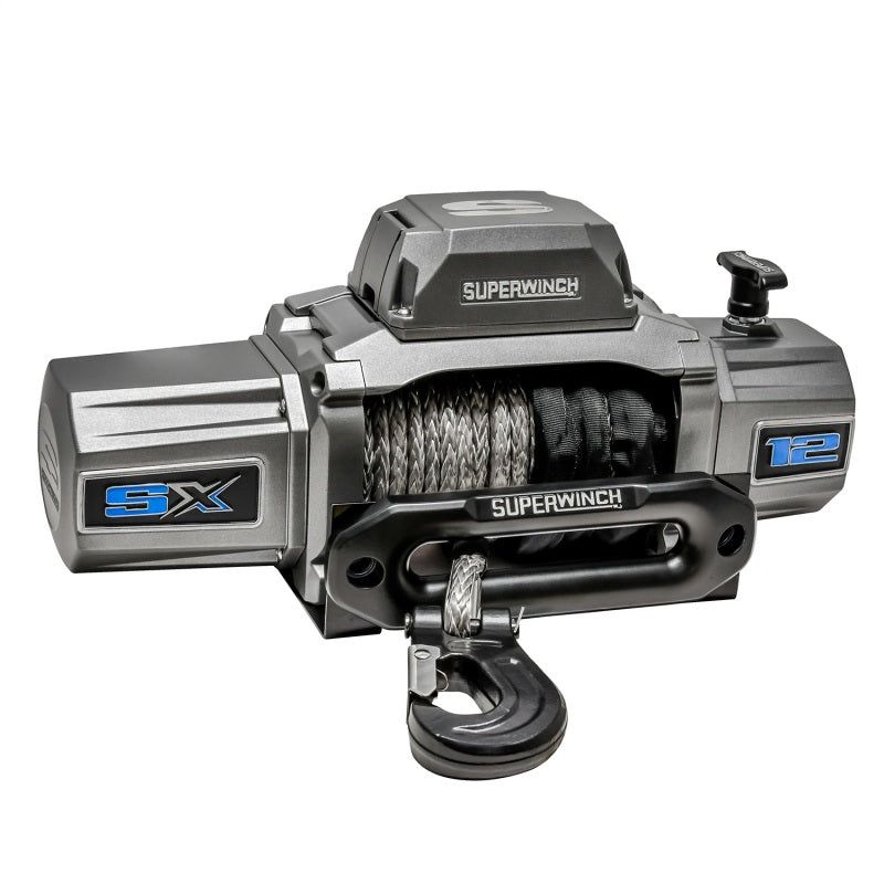Superwinch 12000 LBS 12 VDC 3/8in x 80ft Synthetic Rope SX 12000SR Winch - Graphite 1712201 1712201 Photo - Unmounted