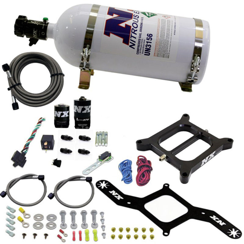 Nitrous Express 4150 RNC Conventional Nitrous Plate Kit w/.375in Solenoid w/10lb Bottle 55140-10 55140-10 Photo - Primary