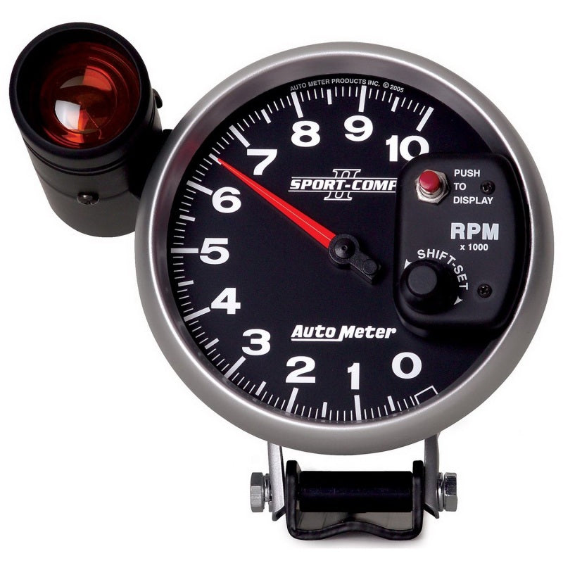 Autometer 5" Pedestal Tachometer, 0-10,000 Rpm, Sport-Comp II 3699 Photo - Primary