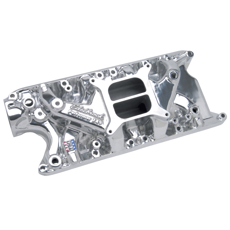 Edelbrock Perf 289 W/O EGR Polished Manifold 21211 Photo - out of package