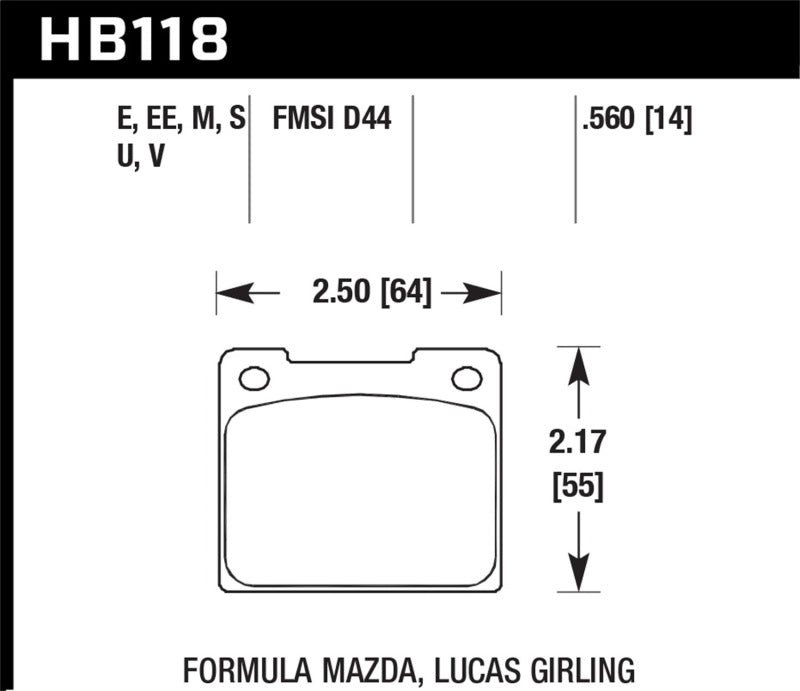Hawk Disc Brake Pad HB118E.560 Photo - Primary