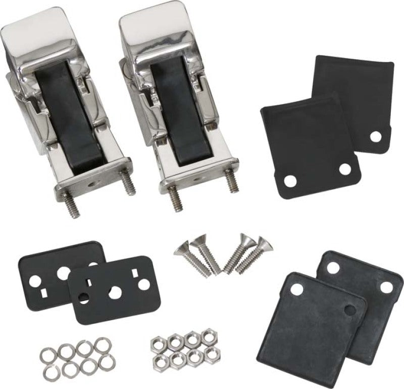 Kentrol 42-95 Jeep CJ/Wrangler YJ Hood Catch Pair TJ Style - Polished Silver 30563 30563 Photo - Primary