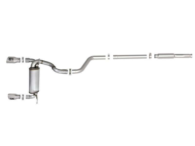 aFe Rebel Series 409 Stainless Steel Cat-Back Exhaust 18-21 Jeep Wrangler JL 2.0L (t) - Polished Tip 49-48096-P 49-48096-P Photo - Unmounted