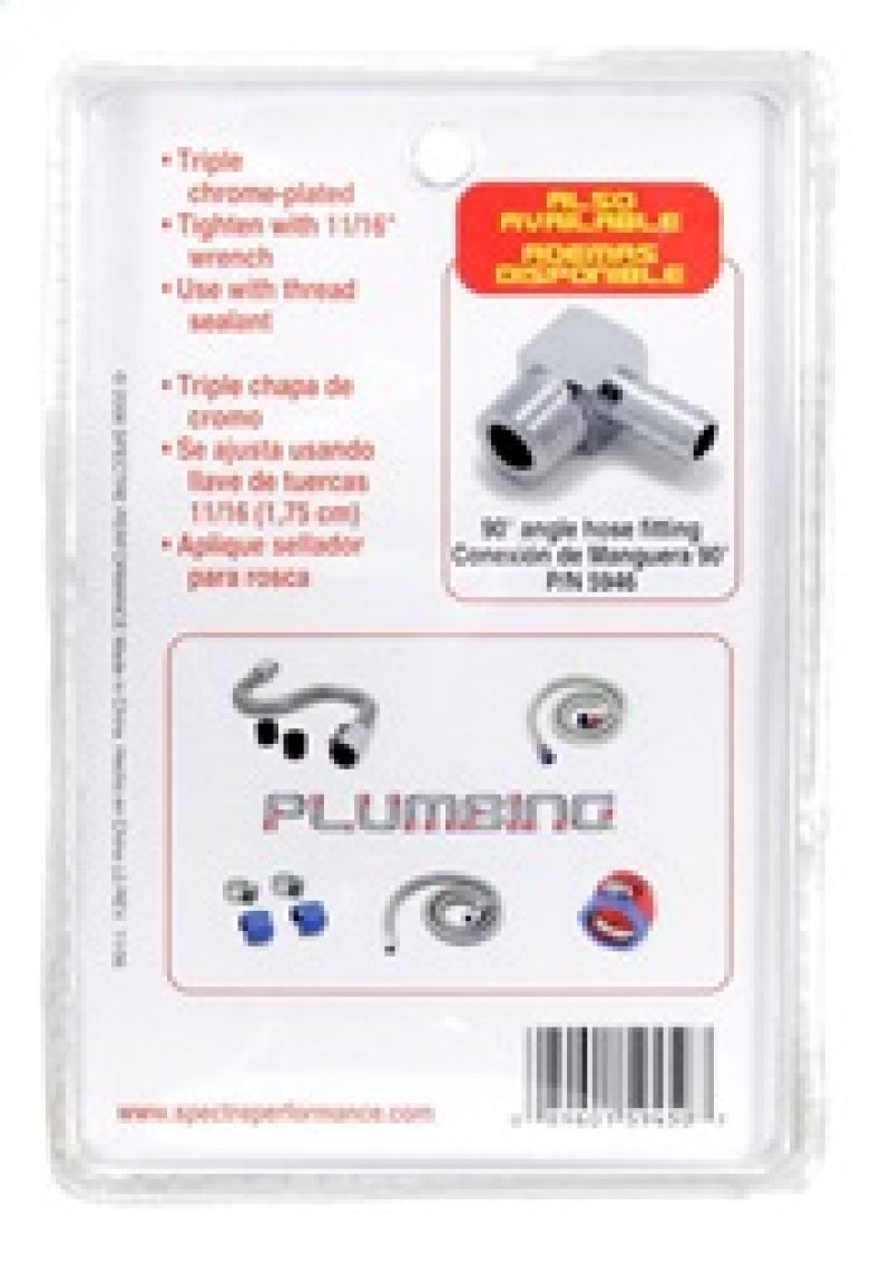 Spectre Fuel Fitting 3/8in. Hose Barb NPT Threads - Chrome 5945 5945 Photo - in package