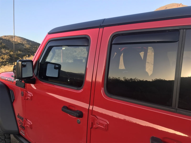 EGR 2018 Jeep Wrangler JL SlimLine In-Channel WindowVisors Set of 4 - Matte Black 575255 575255 Photo - Mounted