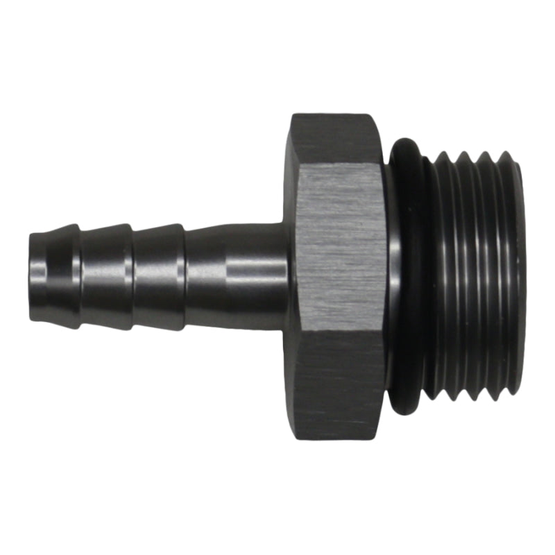 DeatschWerks 10AN ORB Male to 5/16in Male Triple Barb Fitting (Incl O-Ring) - Anodized DW Titanium 6-02-0516 6-02-0516 Photo - Primary