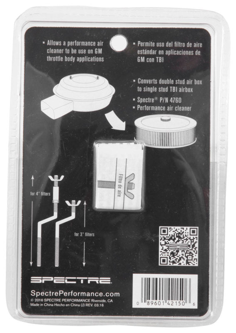 Spectre GM TBI Air Cleaner S-Stud Mounting Hardware (5in. Offset) 4215 4215 Photo - in package