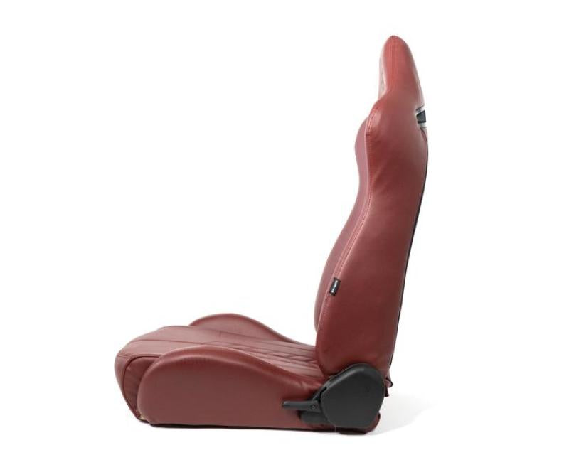 NRG "The Arrow" Sports Vinyl Seat Maroon w/ Maroon Stitch plus Pressed RSC-810MAR L/R User 1