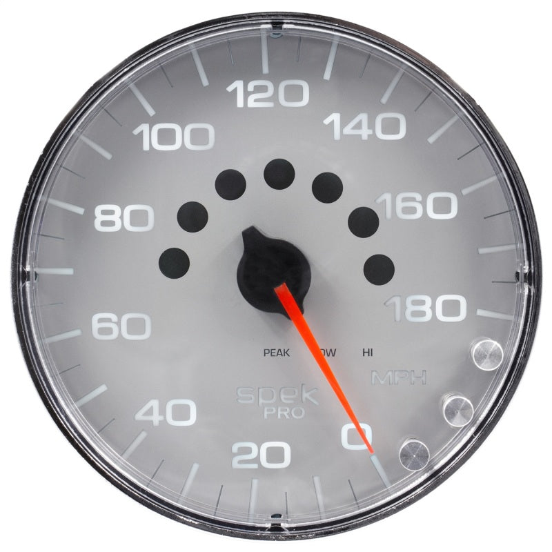 Autometer Spek-Pro Gauge Speedometer 5in 180 Mph Elec. Programmable Silver/Chrome P230218 P230218 User 1
