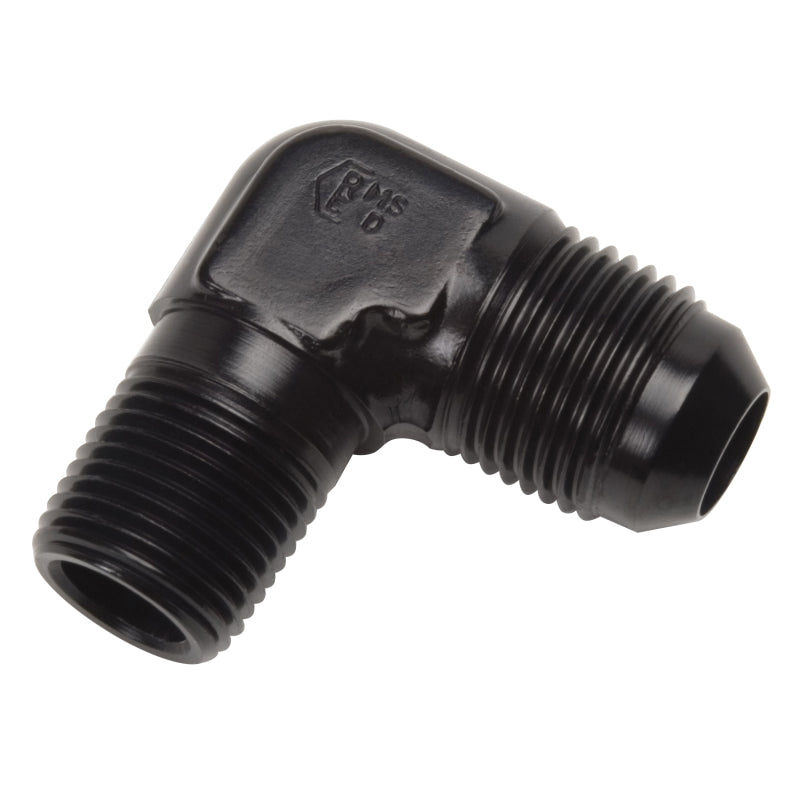 Russell -6 AN 90° Flare To Pipe Adapter (Black Finish) 660823 Photo - Primary