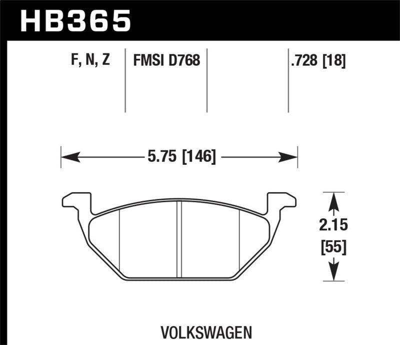 Hawk Performance Hawk HPS 5.0 Street Brake Pads - Front HB365B.728 HB365B.728 Photo - Primary