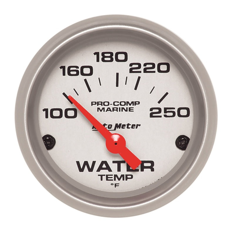 Autometer Gauge, Water Temp, 2 1/16", 100-250 Deg. F, Electric, Marine Silver 200762-33 User 1
