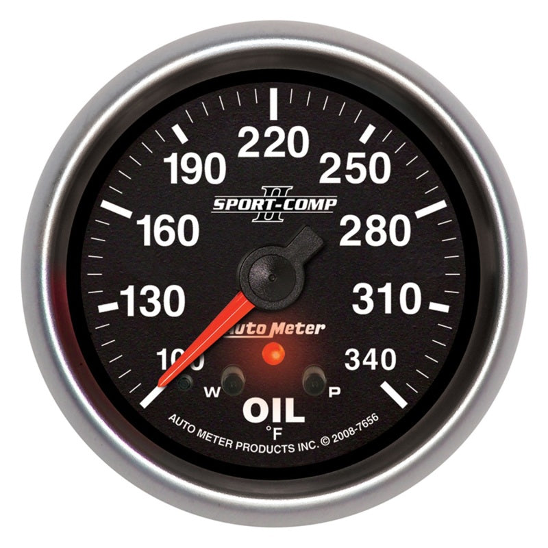 AutoMeter Gauge Oil Temp 2-5/8in. 340 Deg. F Stepper Motor W/ Peak & Warn Sport-Comp II 7656 7656 Photo - Primary