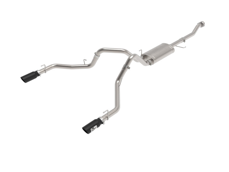 aFe Vulcan 3in 304 SS Cat-Back Exhaust 2021 Ford F-150 V6 2.7L/3.5L (tt)/V8 5.0L w/ Black Tips 49-33127-B 49-33127-B Photo - Primary