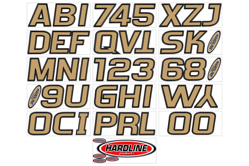 Hardline Boat Lettering Registration Kit 3 in. - 700 Brown/Black BRBLK700 BRBLK700 Photo - Primary