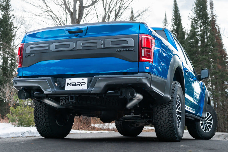 MBRP 17-20 Ford F-150 Raptor 3.5L Ecoboost Dual Rear Exit T409 3in Resonater Back Exhaust System S5264409 S5264409 Photo - lifestyle view