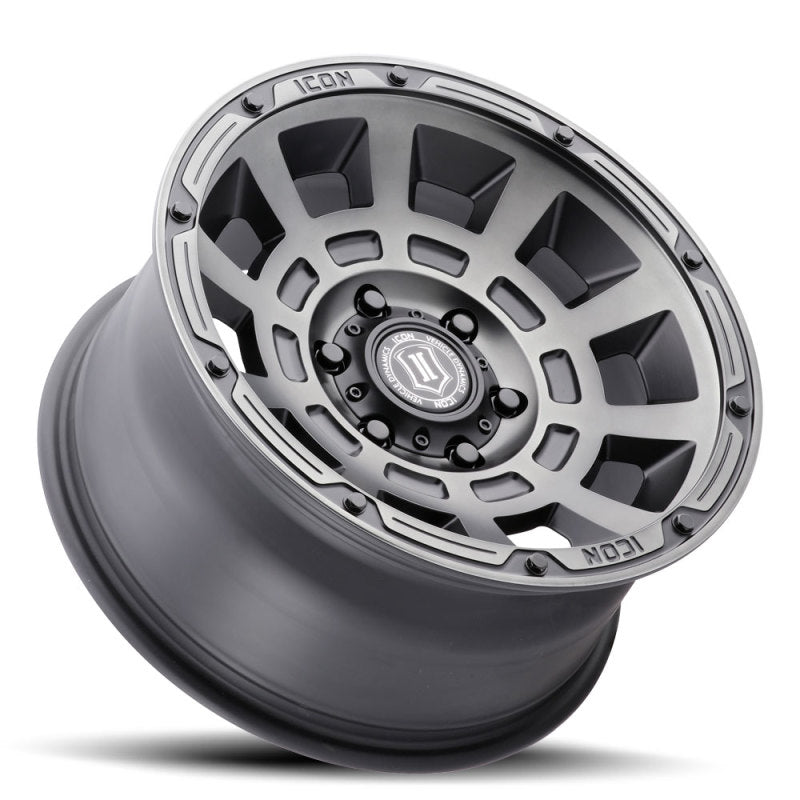 ICON Thrust 17x8.5 6x135 6mm Offset 5in BS Smoked Satin Black Tint Wheel 2817856350SSBT 2817856350SSBT Photo - Unmounted
