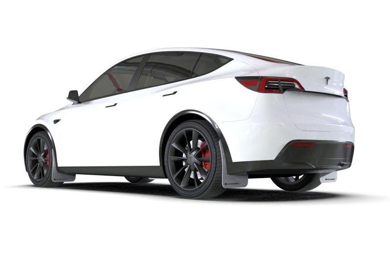 Rally Armor 20-21 Tesla Model Y UR White Mud Flap w/ Black Logo MF72-UR-WH/BLK MF72-UR-WH/BLK User 1