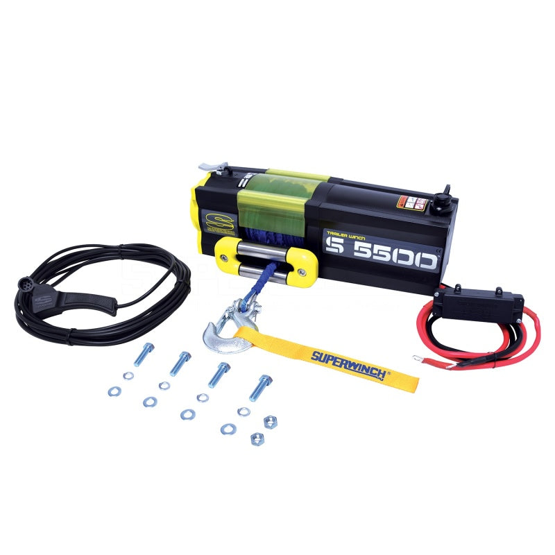 Superwinch 5500 LBS 12 VDC 1/4in x 60ft Synthetic Rope S5500 Winch 1455201 1455201 Photo - Unmounted