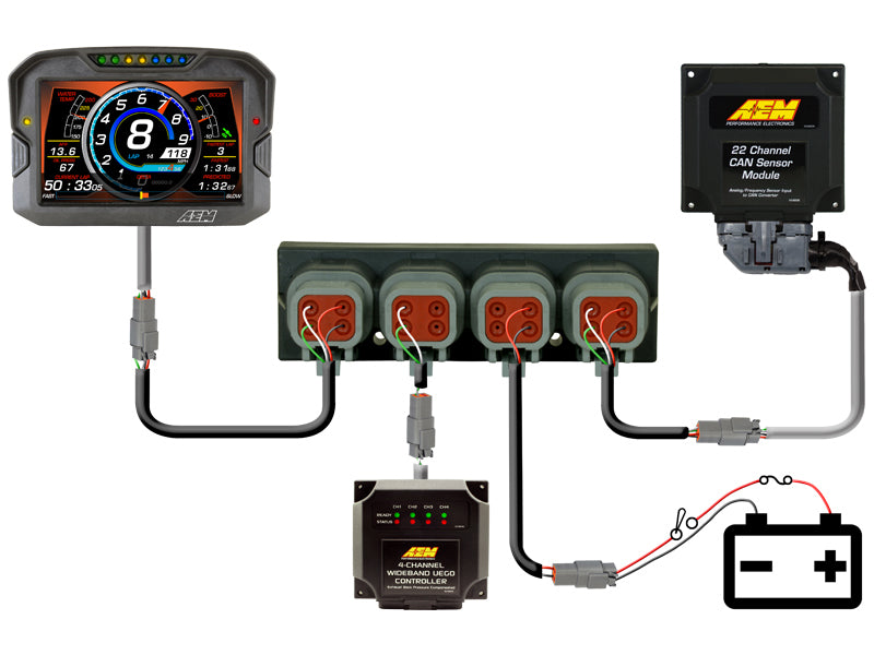 AEM Electronics 4 Port AEMnet CAN Hub 30-2225 Illustration Guide