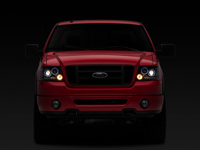 Raxiom 04-08 Ford F-150 Dual LED Halo Projector Headlights- Black Housing (Clear Lens) T542827 T542827 Photo - Close Up