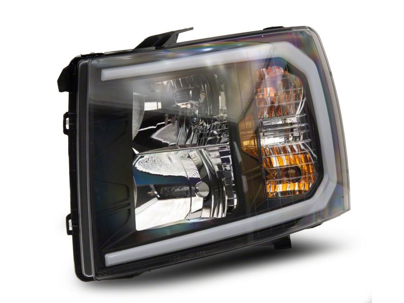 Raxiom 07-13 Chevrolet Silverado 1500 Axial Headlights w/ SEQL LED Bar- Blk Housing (Clear Lens) S138004 S138004 Photo - Close Up