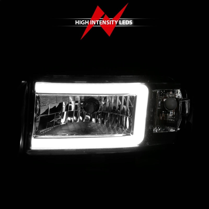 ANZO 94-02 Dodge RAM Crystal Headlight - w/ Light Bar Chrome Housing 111555 111555 Photo - Unmounted