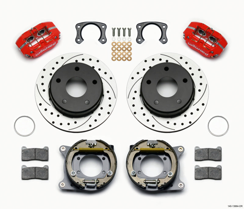 Wilwood Dynapro Lug Mount P/S Park Brake Kit Drilled Red Big Ford New 2.38in Off Bronco 5 x 5.50 140-13664-DR 140-13664-DR Photo - Primary
