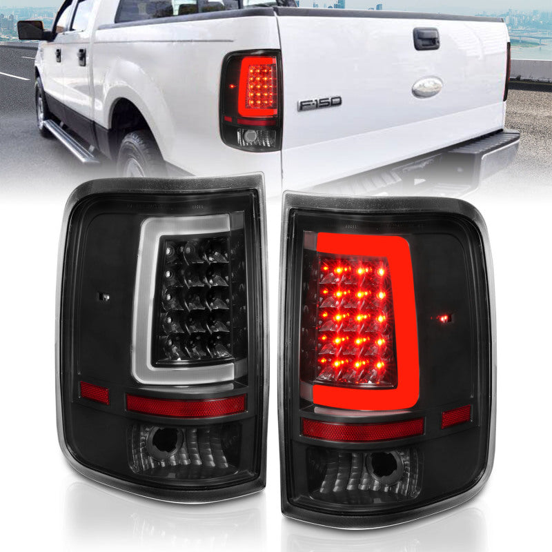 ANZO 2004-2006 Ford F-150 LED Tail Lights w/ Light Bar Black Housing Clear Lens 311342 311342 Photo - Primary