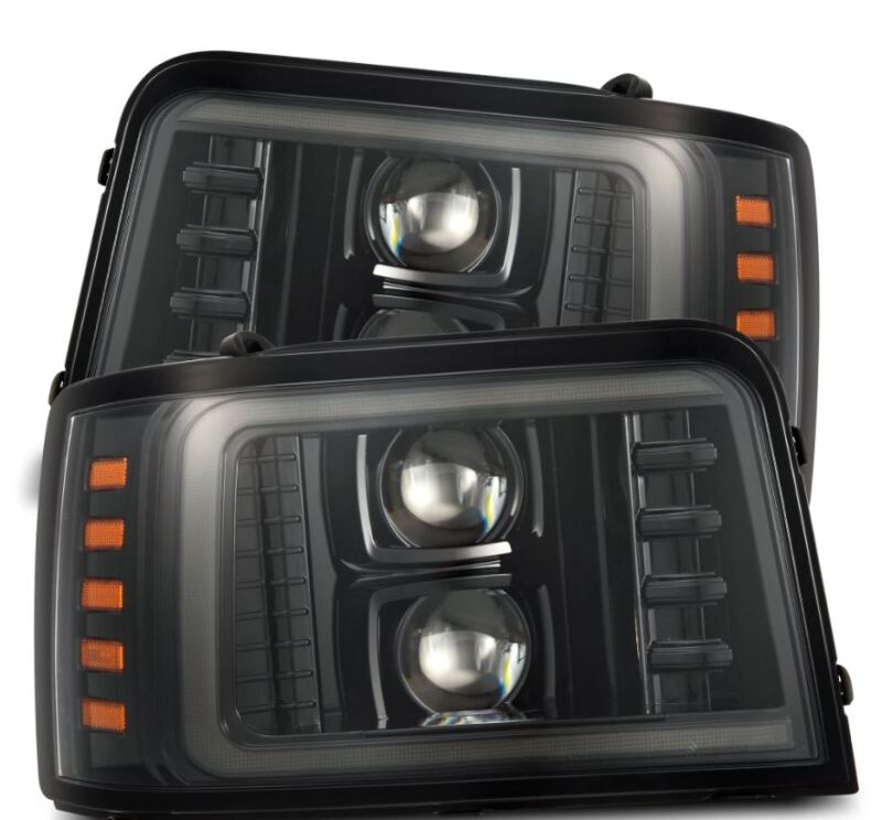 AlphaRex 92-96 Ford F-Series/Bronco PRO-Series Proj Headlights Alpha-Blk w/Seq. Sig & DRL 880265 880265 Photo - Primary