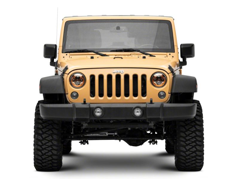 Raxiom 07-18 Jeep Wrangler JK 7-In LED Headlights Orange Housing- Clear Lens J154700 J154700 Photo - Close Up