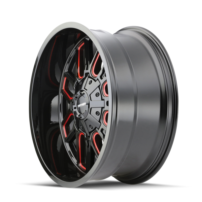 Mayhem 8107 Cogent 17x9 / 6x135 BP / -12mm Offset / 106mm Hub Black w/ Prism Red Wheel 8107-7937BTR 8107-7937BTR Photo - Primary