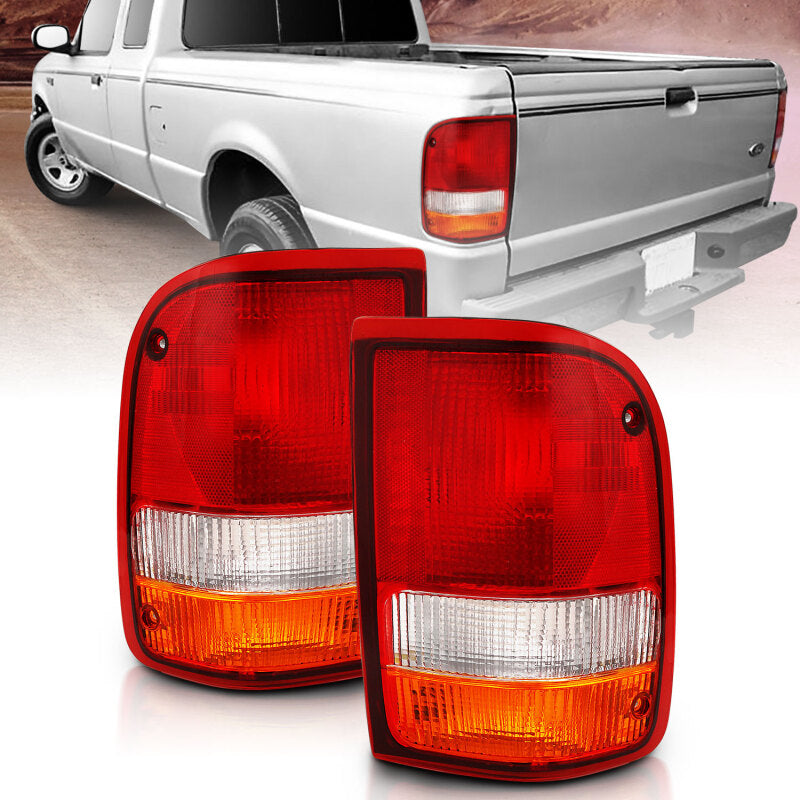 ANZO 1993-1997 Ford Ranger Tail Light Red/Cear (OE) 311310 311310 Photo - lifestyle view