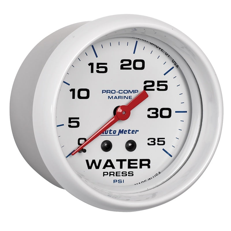 Autometer Gauge, Water Press, 2 5/8", 35 Psi, Mechanical, Marine White 200773 User 3