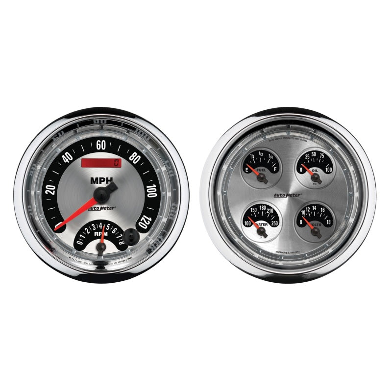 Autometer Gauge Kit 2 Pc Quad & Combo 5" American Muscle 1205 Photo - Primary