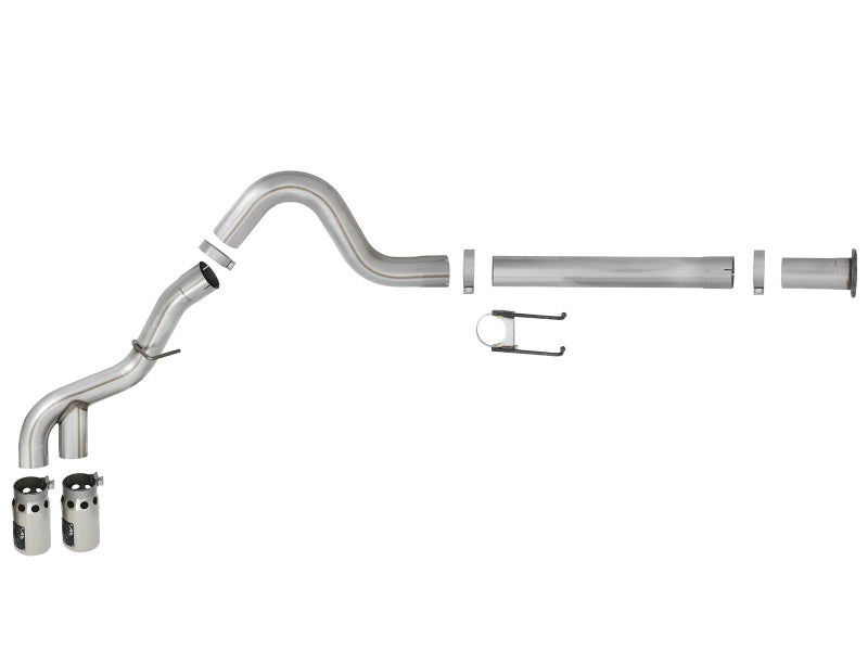 aFe Power 11-14 Ford F250/F350 6.7L Diesel Rebel XD 4in 409 SS DPF-Back Exhaust System - Pol Tips 49-43120-P 49-43120-P Photo - Unmounted