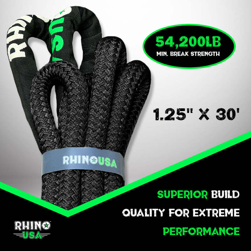 Rhino USA Kinetic Energy Recovery Rope (1.25In X 30Ft) Black KROPE-1.25X30-BLK KROPE-1.25X30-BLK User 2