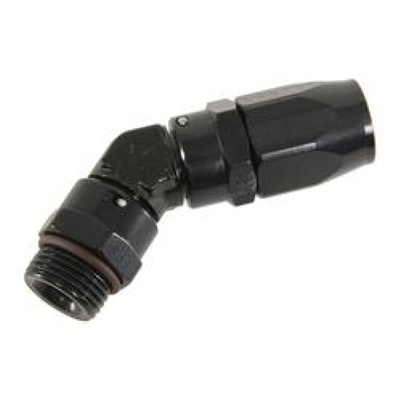 Fragola -6AN x 45 Degree x 3/4-16 (8) Hose End - Black 184568-BL 184568-BL Photo - Primary
