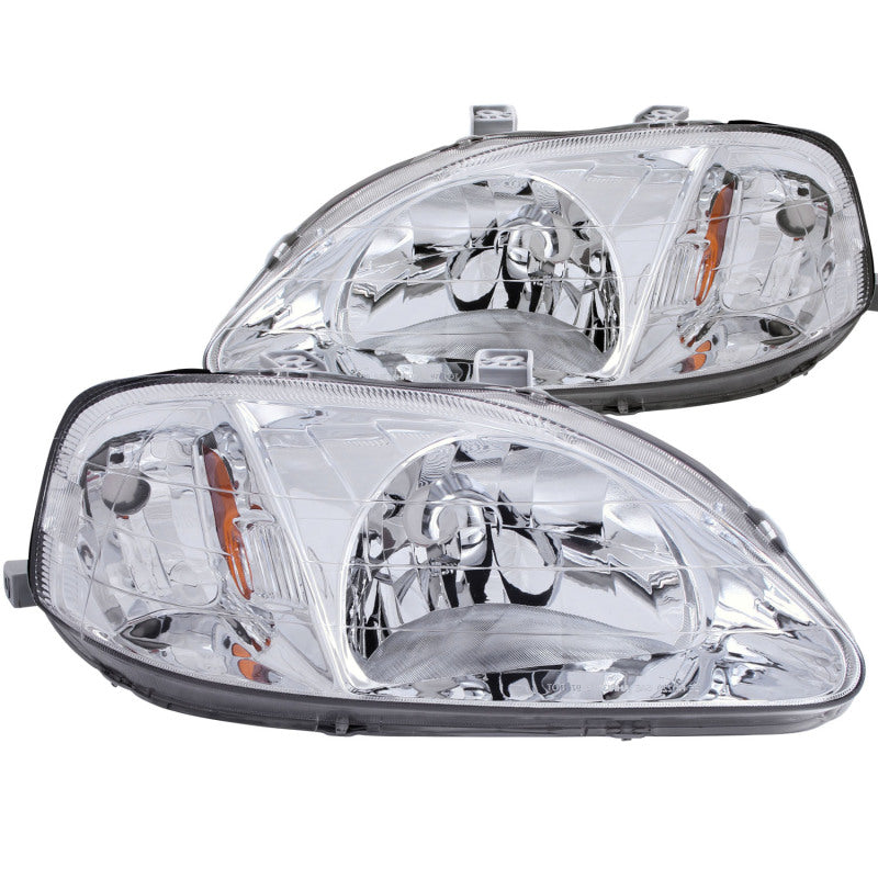Anzo 1999-2000 Honda Civic Crystal Headlights Chrome 121179 Photo - Primary