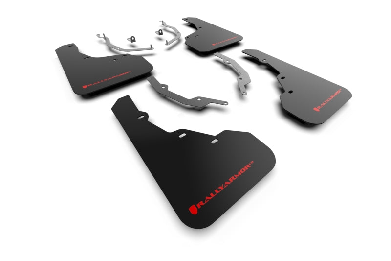 Rally Armor 2022 Hyundai Santa Cruz Black UR Mud Flap w/ Red Logo MF78-UR-BLK-RD MF78-UR-BLK-RD Photo - Primary
