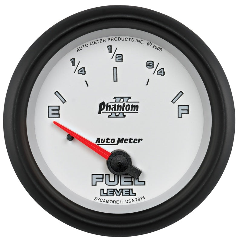 AutoMeter Gauge Fuel Level 2-5/8in. 240 Ohm(e) to 33 Ohm(f) Elec Phantom II 7816 7816 Photo - Primary
