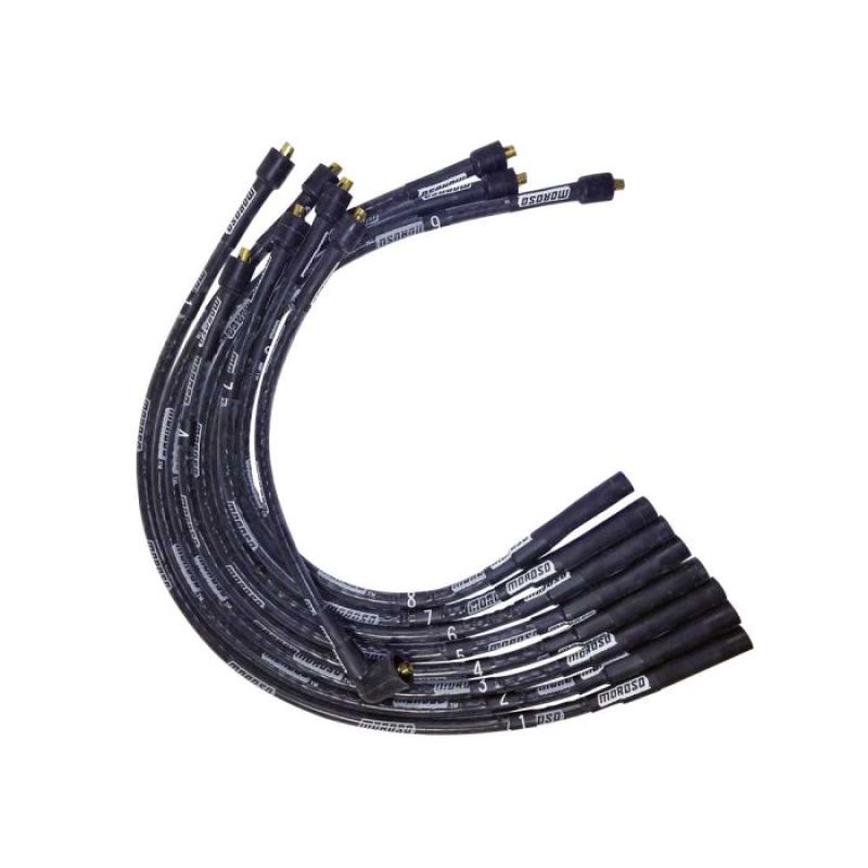Moroso SB Chrysler Mopar Sleeved Str Non-HEI Str Plug Ultra Spark Plug Wire Set - Black 51556 51556 User 1