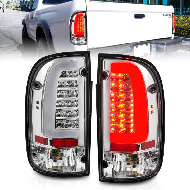 ANZO 1995-2004 Toyota Tacoma LED Taillights Chrome Housing Clear Lens (Pair) 311355 311355 Photo - Primary