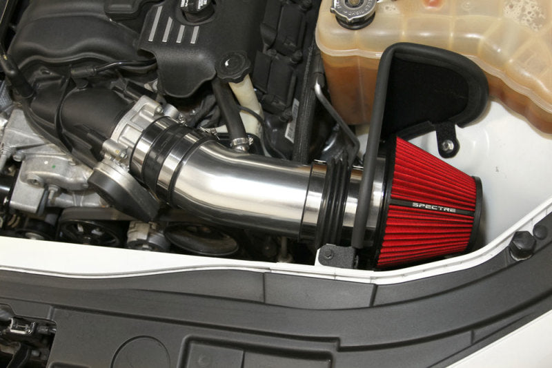 Spectre 11-14 Challenger/Charger V8-6.4L F/I Air Intake Kit - Polished w/Red Filter 9003 9003 Photo - Mounted