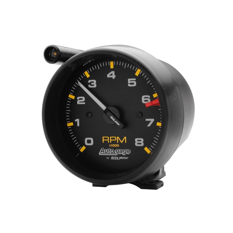 Autometer 3-3/4" Pedestal Tachometer, 0-8,000 RPM, Black/Black, Ext. Shift Light 2309 Photo - Primary