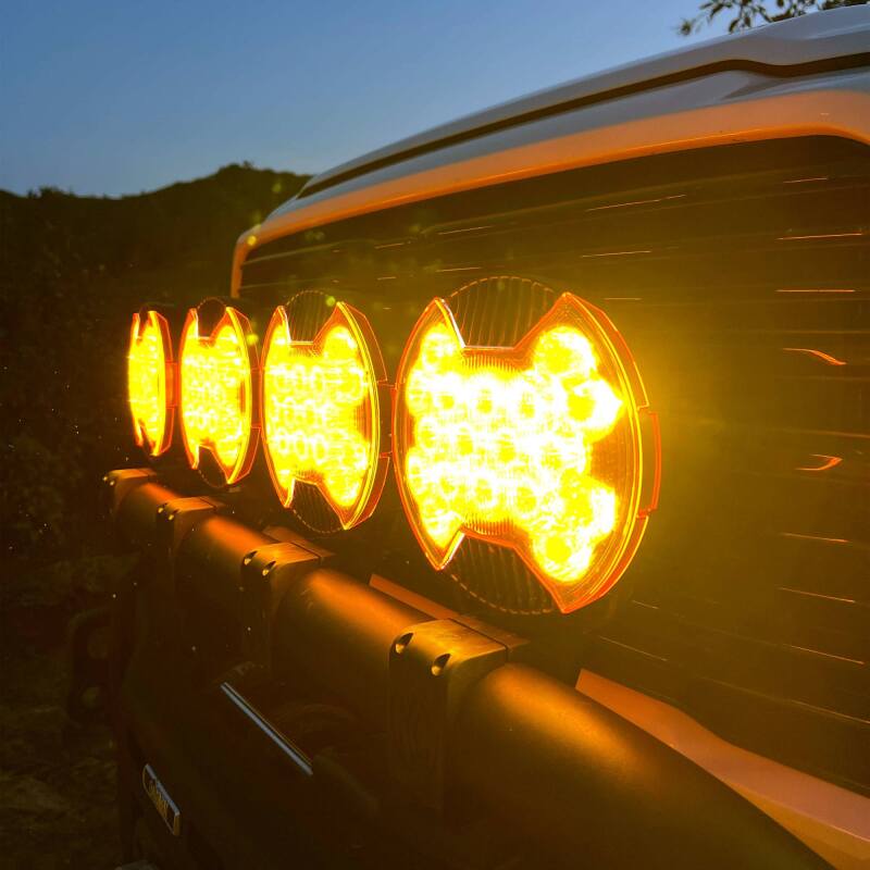 KC HiLiTES SlimLite 8in. LED Light Shield SAE Driving (Shield Only) - Selective Yellow 5210 5210 Photo - lifestyle view