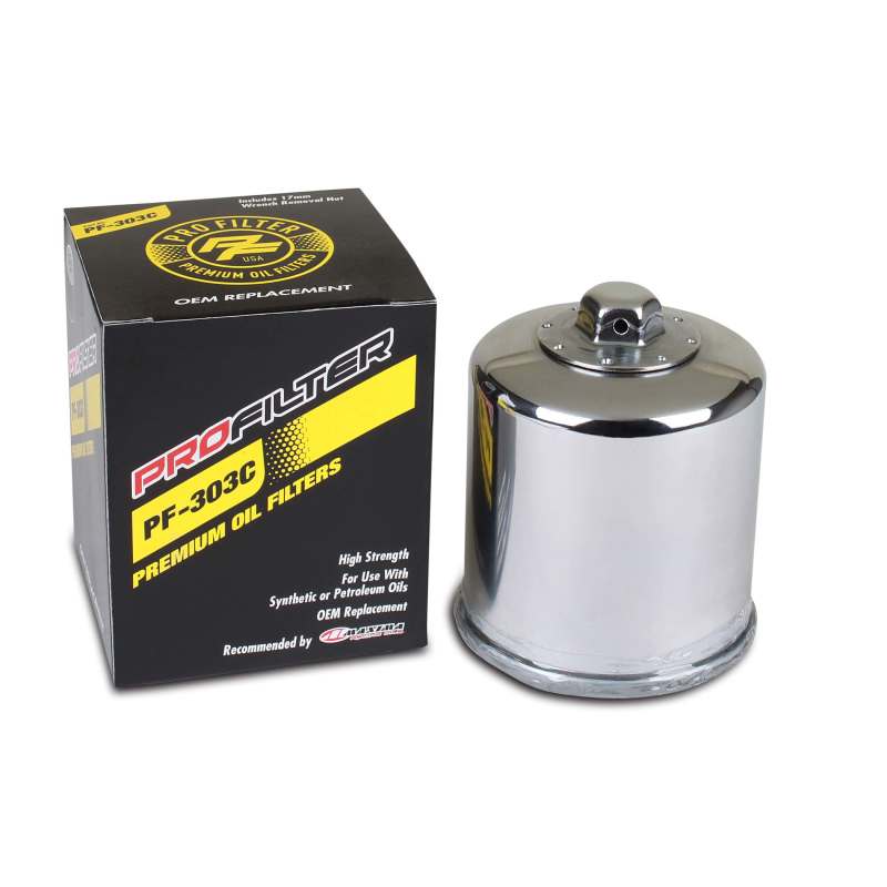 ProFilter Honda/Kawasaki/Polaris/Yamaha Spin-On Chrome Various Performance Oil Filter PF-303C PF-303C User 1