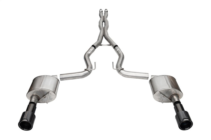CORSA Performance Corsa 2024 Ford Mustang GT 5.0L V8 Xtreme 4.5 Cat-Back Duel Rear w/ 4.5 In Carbon Fiber Tips 21251CFBLK 21251CFBLK Photo - Primary